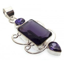 Amethyst Indian Silver Pendant 01